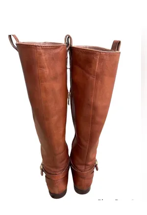 AVA & AIDEN All Leather Brown Zippered Knee High Fashion Riding Boots Sz 6 thumbnail 7