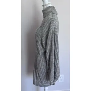 Urban Outfitters Cable Knit Light Gray Turtleneck Sweater Dress Fall Size Small thumbnail 3
