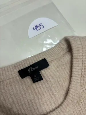 J.Crew Beige Waffle Knit Crewneck Sweater Women's Size Small Alpaca Merino Wool thumbnail 6