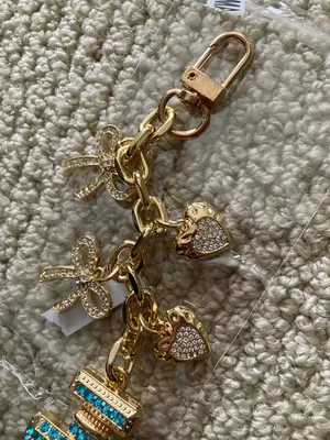 NEW Gold & Turquoise Parfum N°5 Bottle Charm Bag Charm Keychain NIB thumbnail 4
