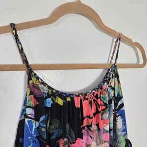 Lucy & Laurel Floral Maxi Dress Watercolor Sleeveless Vacation Braided XL thumbnail 9