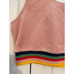 Wild Fable Crop Top Retro Pink Rainbow Striped Hem NWT‎ Y2K Aesthetic Size M thumbnail 5