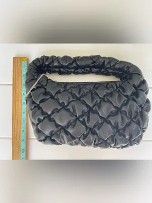 A New Day Black Quilted Bubble Handbag, New with Tags thumbnail 5