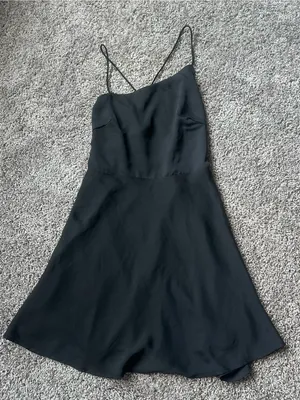 Le Lis Black Slip Mini Dress with Spaghetti Straps thumbnail 2