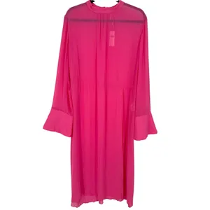 NWT Anthropologie‎ Womens Long Sleeve Sheer Tunic Dress Pink Bell Sleeve Size XL thumbnail 5