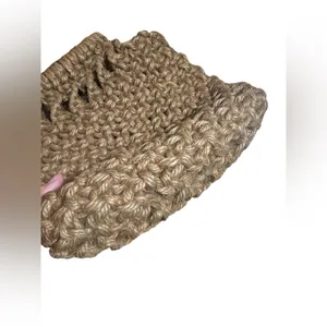 Boho Jute Macramé wood Ring‎ Handle Purse Bag Open Weave Tan Natural thumbnail 4