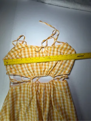Yellow Gingham Cutout Tie thumbnail 3