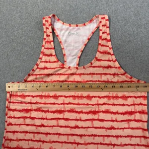 ZYIA ACTIVE Women's XL Peach Red Striped Racerback Tank Top Athletic Gym Shirt thumbnail 2