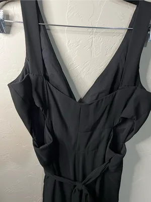 Morilee Madeline Gardner 21681 Black Cutout Tie Waist Slit Chiffon Maxi Dress thumbnail 8