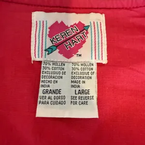 Keren Hart‎ Vintage Christmas Vest Patchwork Holiday Gingerbread Stars Women's L thumbnail 2