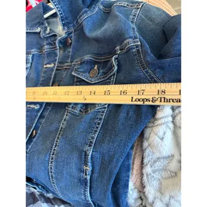 Old Navy The RockStar Denim Jacket Medium Wash Blue Stretch Trucker S/329261-07 thumbnail 7