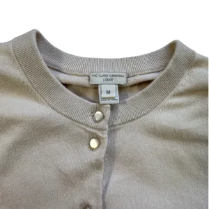 J Crew The Clare Cardigan Cream Sweater Womens M Beige Cotton Button Front Knit thumbnail 3