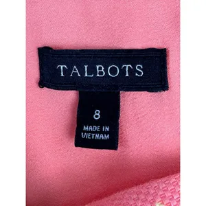 Talbots Womens Size 8 Fruit Floral Shift Dress Coral‎ Pink Yellow Sleeveless Zip thumbnail 3
