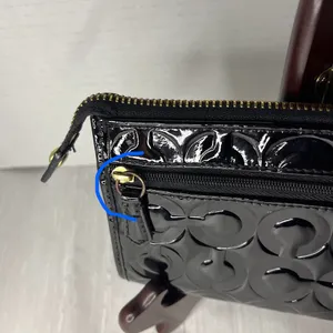 Coach Black Patent Leather Wristlet with Gold Accents thumbnail 10