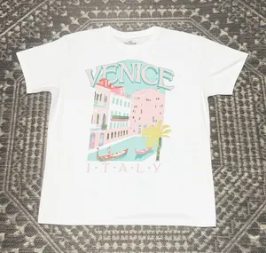 Hollister White Tee with Pastel Venice Graphic thumbnail 1