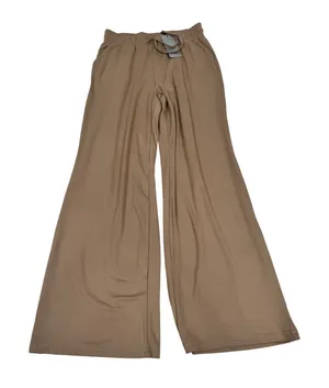 Sarin Mathews Womens Wide Leg Lounge Pants Camel Tan High Waist‎ Drawstring L thumbnail 1