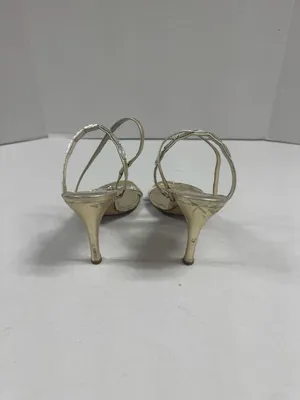 Stuart Weitzman Metallic Gold Leather‎ Strappy Sandals - Size 8. thumbnail 5