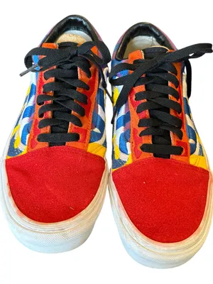 Vans Multicolor Purple Blue Orange Red Yellow Canvas Low-Top Sneaker thumbnail 1