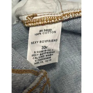 Gap 1969 Women's Blue Distressed High Rise Baggy Wide Leg Denim Jeans Size 33R thumbnail 5