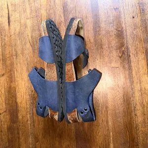 Birkenstock‎ Birkis Fussbett Blue Double Strap Slingback Anatomical Sandals thumbnail 5