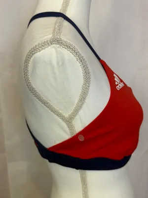 adidas Red and Navy Performance Sports Bra thumbnail 5
