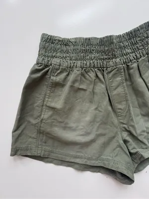 Aerie Babewatch High Waisted Pull-On Shorts size M Olive Green thumbnail 4