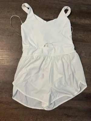 White Cutout Tank Romper thumbnail 2