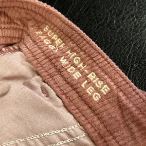 American Eagle Pants Womens 0 Short Pink Corduroy High Rise Cargo Baggy Wide Leg thumbnail 3