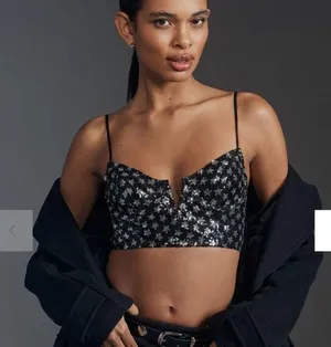 By Anthropologie Sequin Star Bralette W1366 Sz Medium thumbnail 1
