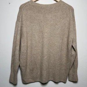 J.Crew Women Wool Alpaca Merino Sweater XS Tan Beige Crewneck Oversized Academia thumbnail 4