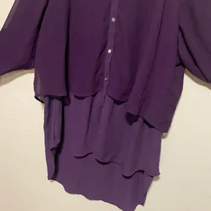 Lane Bryant Purple Semi-Sheer Layered Button-Up Blouse | Long Sleeve Top 18/20 thumbnail 6