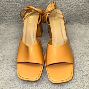 Ego Women's Shoes Beige Size 9 Faux Leather Dreamer Block Heel Ankle Tie Sandals thumbnail 8