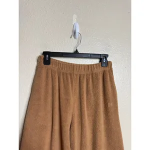 LESET Teddy Jogger size M French Terry Lounge Sweatpants Camel Brown thumbnail 4