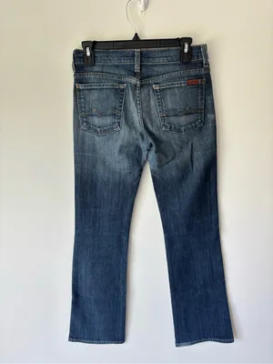 7 For All Mankind Boycut Jeans Boyfriend Fit Bootcut Straight Leg Medium Wash thumbnail 7