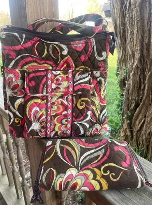 Vera Bradley Puccini Red Crossbody With Matching Wallet ~ Retired thumbnail 1