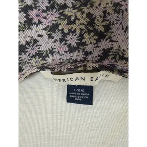 American Eagle Dress L Floral Slip Dress Pink Black‎ Spaghetti Strap Mini thumbnail 8