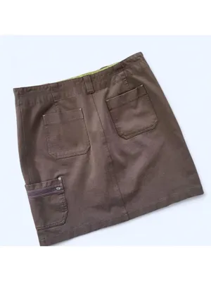 Vintage Y2K utility mini skirt coastal indie sleaze cargo mini skirt size XL 🤎 thumbnail 3