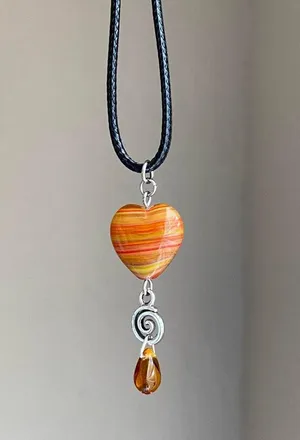 Handmade quality Czech glass beads chic fairy boho vintage retro funky hippie style necklace🌿✨ thumbnail 1