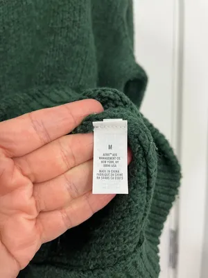 Aerie Medium Forest Green Ribbed Mock Neck Pullover Sweater thumbnail 6