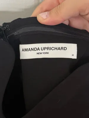Amanda Uprichard Puzzle Strapless Midi Dress in Black M thumbnail 5