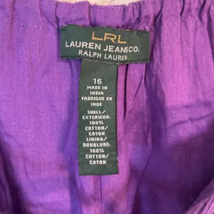 Lauren‎ Ralph Lauren Purple Cotton Gauze Maxi Dress Tie Neck 16 NEW thumbnail 5