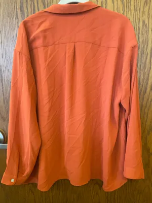 J Jill Top Womens Rust Orange Button Up Long Sleeve Classic XLP thumbnail 6