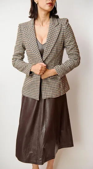 Amanda Uprichard Aldridge Houndstooth Blazer Size Medium‎ thumbnail 1