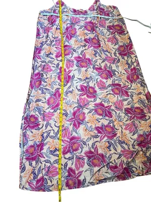 Old Navy Pink Floral Slip Midi Dress Strappy Tie Back Slit XXL thumbnail 6