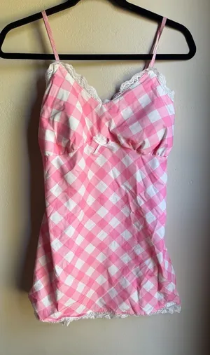 Pink Gingham Mini Dress Size 2 thumbnail 1