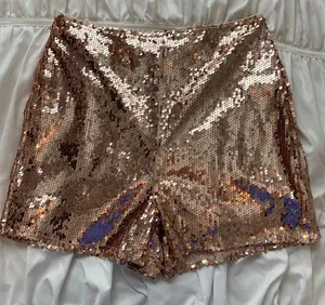 Boohoo Rose Gold Glitter Shorts thumbnail 1