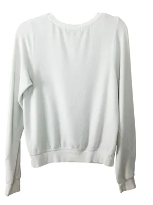 Wildfox Foxy Lady White Crewneck Fleece Sweatshirt Gold Foil Text XS Women’s thumbnail 7