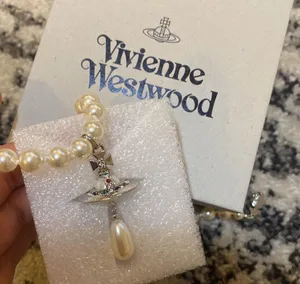 Vivienne Westwood Orb silver-tone brass and faux-pearl choker necklace thumbnail 3