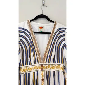 FARM Rio Pineapple Deco Maxi Dress Puff Sleeve Size Medium thumbnail 8