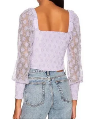 Revolve BB Dakota Sheet To Streets purple bohemian boho blouse Top size small NWT thumbnail 2